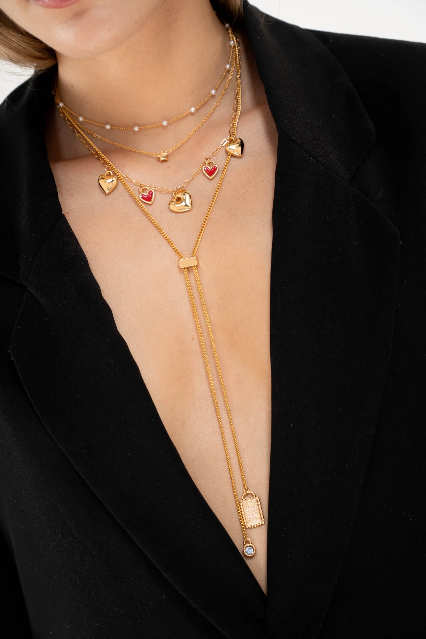 Collar Corbatín Cristal + Aretes