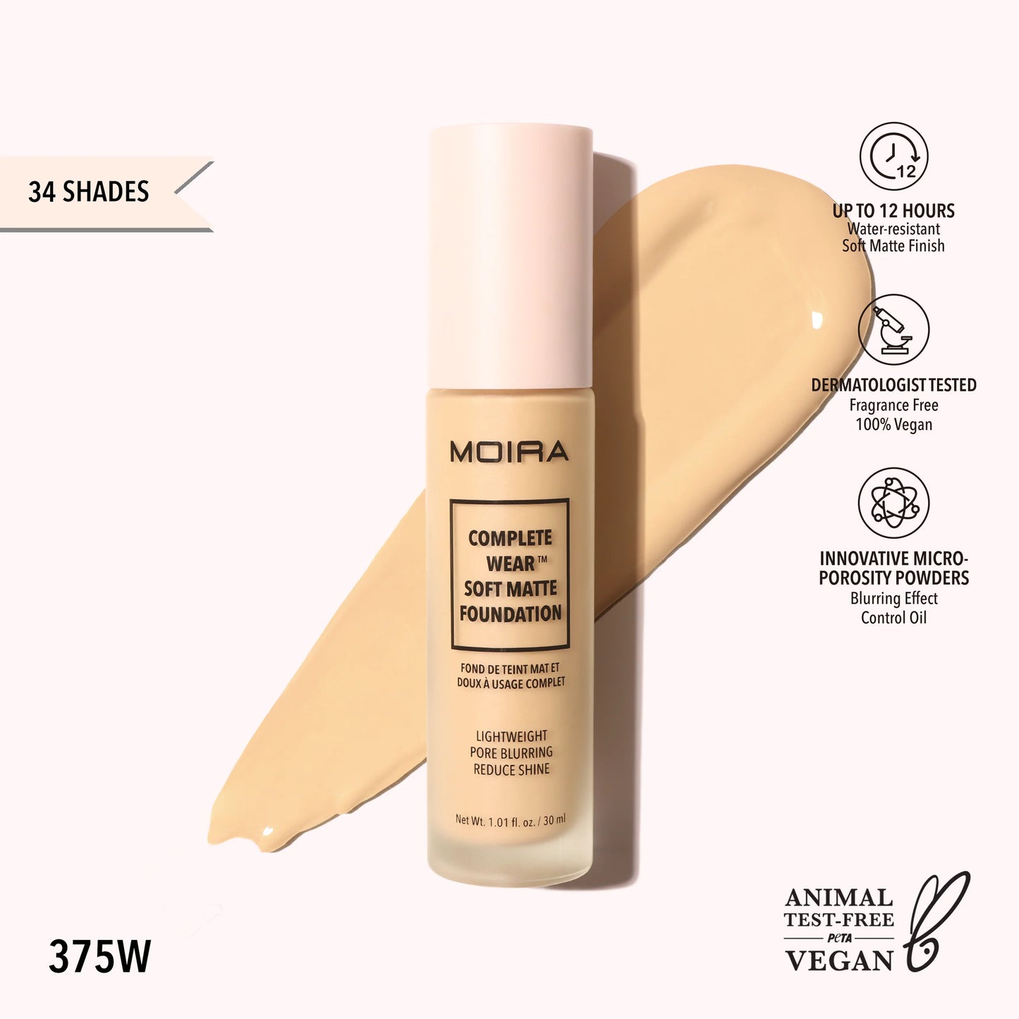 MOIRA BEAUTY COMPLETE WEAR SOFT MATTE FOUNDATION