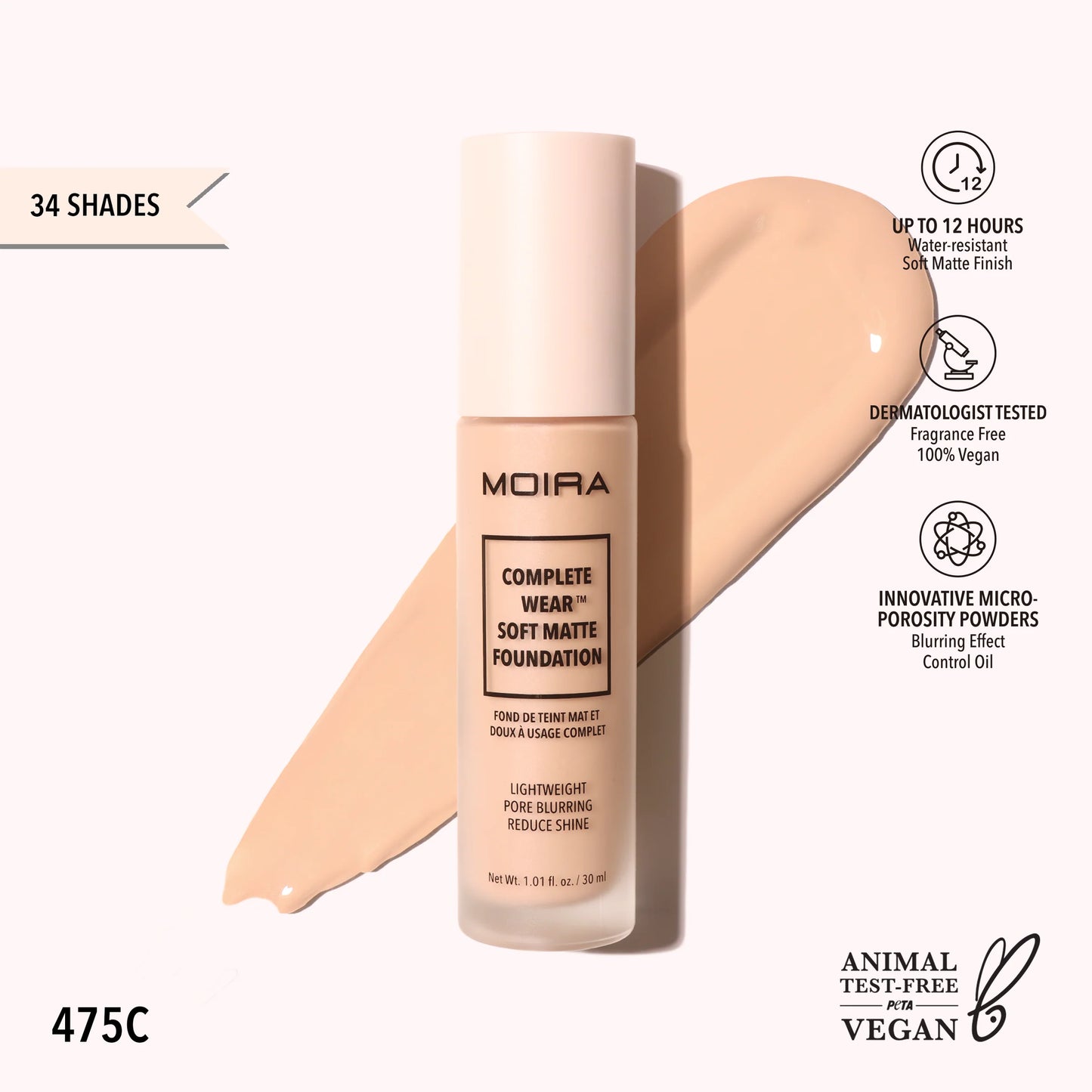 MOIRA BEAUTY COMPLETE WEAR SOFT MATTE FOUNDATION