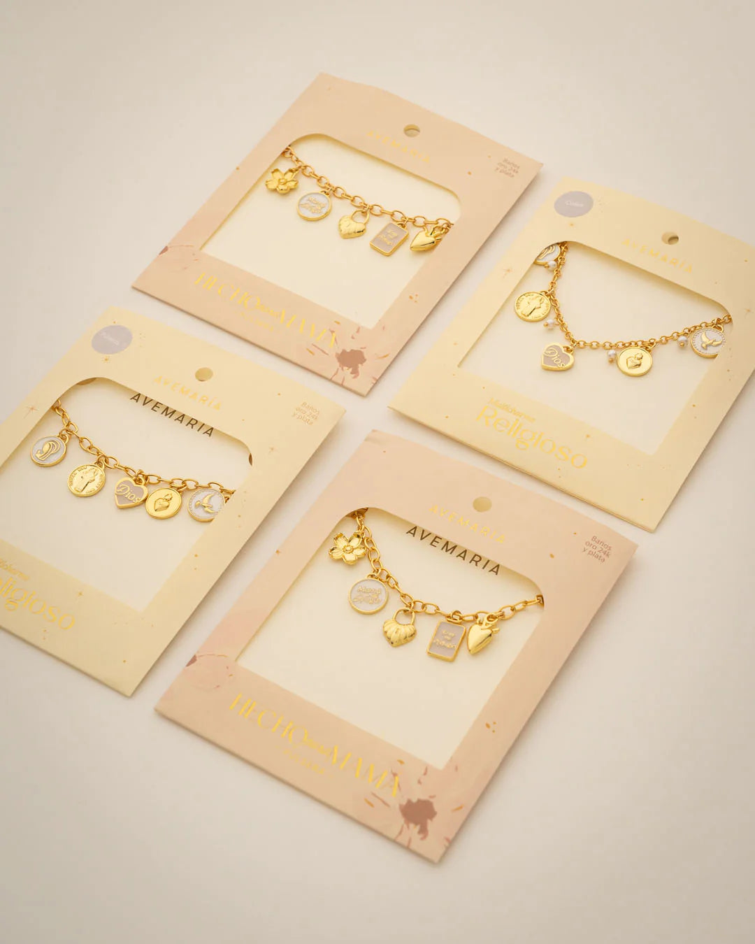 Pulsera Multicharms Religiosa + Empaque Especial