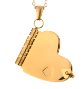 Collar libro corazón Grabado laser