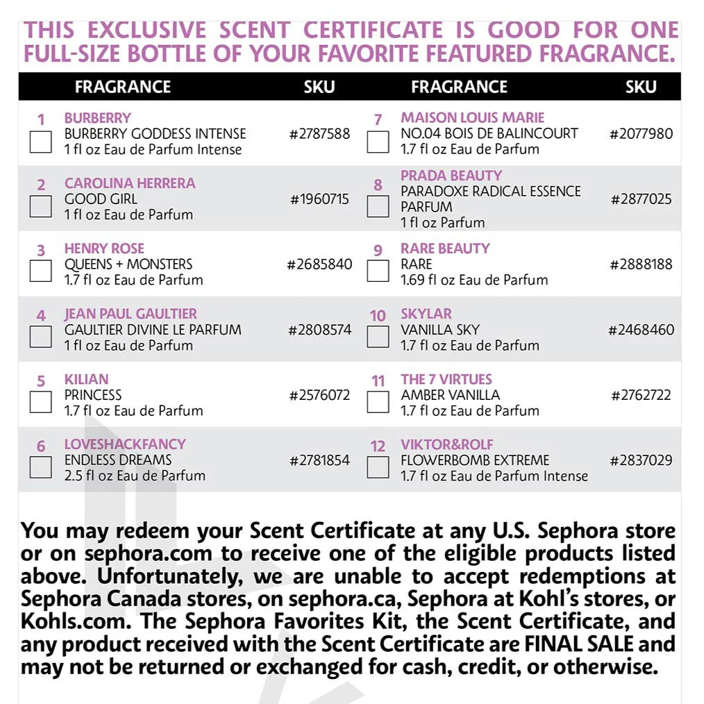 Sephora Favorites 
Perfume Sampler Set with Floral & Vanilla Perfumes