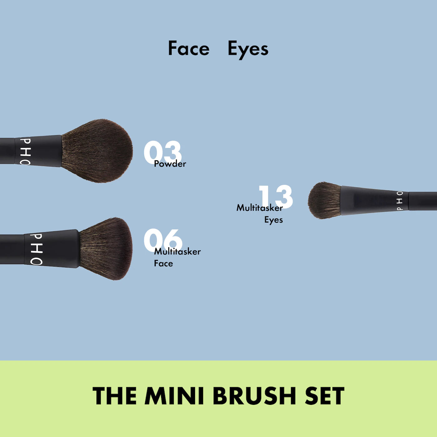 Mini face and eye brush set