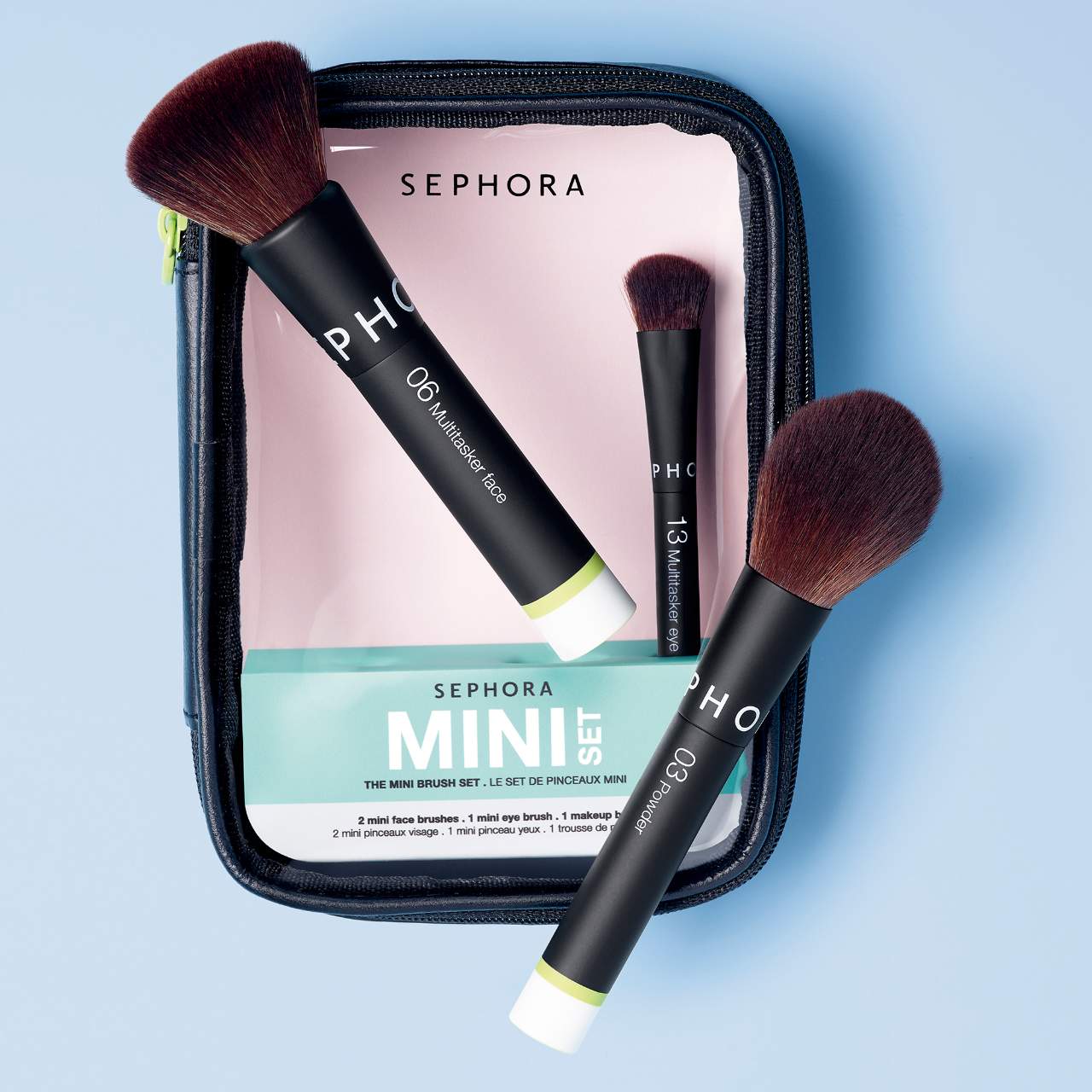 Mini face and eye brush set