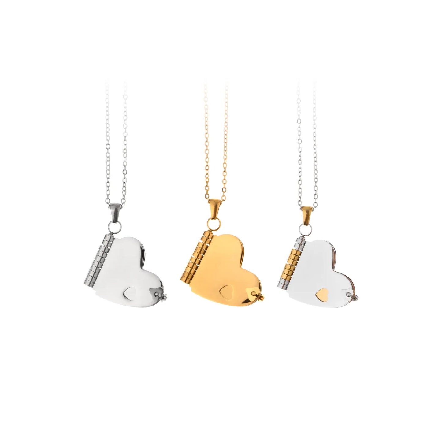 Collar libro corazón Grabado laser